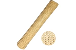 SELLINER 19.7inch x 6.6ft Cane Rattan Webbing Roll,PE Plastic Rattan Cane Webbing Roll for Caning Projects Star Anise Wide Rattan Sheet for DIY Crafts,Furniture, Cabinet, Ceiling, Chair