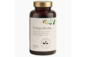 ‎KURKRAFT Kurkraft Ginkgo Biloba - 365 Kapseln OHNE Trennmittel - 50:1 Extrakt - Flavonglykoside + Ginkgolid-Terpenlactone - unter 1ppm Ginkgolsäure - Vegan