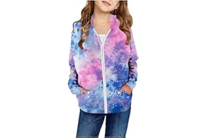 XINYUNZU Mädchen Sweatjacke Kapuzenjacke Kinder Jacke mit Taschen Übergangsjacke Kinderjacke Sweatshirt Jacke Outdoor Hoodie Jacken für 2-14 Jahre Alt