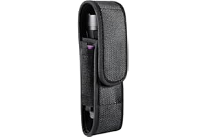 QTMMC Flashlight Holster Torch Cover Holder for 16cm-17cm Flashlight Nylon Belt Torch Pouch Holder Tactical Torch Carry Case Leatherman Pouch for Camping Hiking Climbing Hunting Black