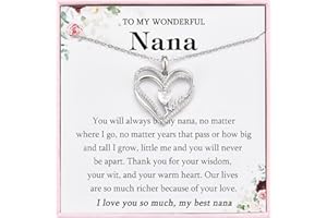 VOSAP Gifts for Wife Mum Nana Grandma, Double Heart Necklace for Women, Christmas Birthday Mothers Day Valentines Gifts for Her, Stocking Fillers for Women