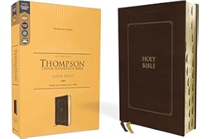 KJV, Thompson Chain-Reference Bible, Large Print, Leathersoft, Brown, Red Letter, Thumb Indexed, Comfort Print: King James Version, Large Print, Brown, Leathersoft, Red Letter