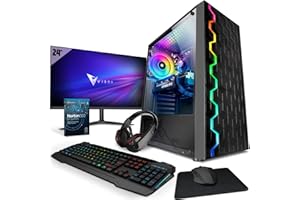Vibox V-36 Gaming PC - 24" Monitor Bundle - AMD Ryzen 5 4500 Processor - Nvidia RTX 3060 12GB Graphics Card - 16GB RAM - 1TB SSD - Windows 11 - WiFi