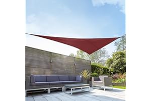 Kookaburra Waterproof Garden Sun Shade Sail Canopy in Wine 98% UV Block (6m x 4.2m Right Angle Triangle)