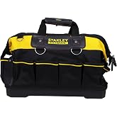STANLEY FATMAX Tool Bag 49 x 26 x 10 cm, Rigid and Waterproof Base with Solid Shoulder Strap, Rubber Handle, Elastic for Tool