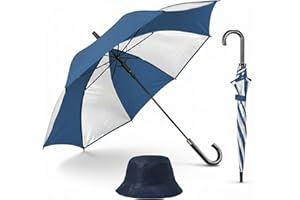 FUN FAN LINE - Grand Parapluie XXL Anti-Vent | Parapluie de Pluie Manuel et Résistant avec Poignée en Bois | Idéal Homme et Femme