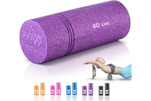 FX FFEXS Foam Rollers for Muscles, Foam Roller for Back Pain, Massage Roller, Muscle Roller, Back Roller, Exercise Roller for Physio, Yoga, Gym or Pilates, 40 cm, Purple, High Density