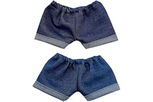 niannyyhouse Ropa de muñeca de felpa de 10 cm, 15 cm, 20 cm, pantalones sólidos, jeans de peluche suave, accesorios de vestir (b2, 10 cm)