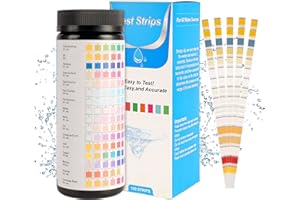 FAMINI 16 in 1 Wassertester Trinkwasser,100 Stück Wasserteststreifen Trinkwasser Schnelltest Poolwasser Teststreifen Wasserteststreifen mit Härte, Blei, Eisen, Kupfer-Einfache Überprüfung der Wasserqualität