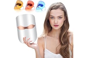 Deciniee Masque LED Visage, Luminothérapie Visage Couleur Rouge/Bleu/Orange, USB Masque Luminothérapie Visage Pour la Peau Anti-âge, Rajeunissement Raffermissant les Soins de la Peau