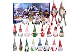 MANOLYEE Calendrier de L Avent Gnome 2024, Gnome Calendrier de L'Avent 2024 avec 24 Poupées de Lutin À Collectionner, Calendrier Compte À Rebours de Noël 2024, Décor De Vacances de Noël de Figurines de Gnome