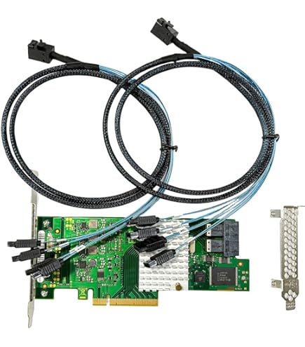Tarjeta Controladora HBA SAS/SATA 12G PCI-E 3.0 Con Broadcom SAS 3008 - Compatible Con 9300-8I, Soporta RAID 0/1/1E/10, Incluye Soportes Full-Height Y Low-Profile