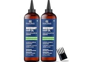Botanic Hearth 100% reines Rosmarinöl haare (Rosemary oil for hair growth), angereichert mit Biotin | Haarstärkende Behandlung | Mit Jojobaöl und Rizinusöl | 6.7 fl oz x 2