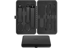 OFIDUS Precision 8 Pieces Men’s Nail Grooming Travel Kit, Stainless Steel Manicure Set with Fingernail & Toenail Clippers, Nail File, Slant Tip Tweezers, Cuticle Scissors