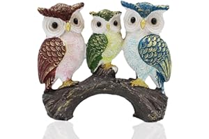 Irayin Gufi Portafortuna, Decoarazioni di Gufi, Tre Gufi di Colori Diversi, Soprammobili Moderni Salotto, Statuette Decorative Casa