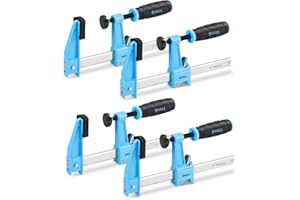 SHALL Juego de Sargento de Barra, Span 150 mm (6 pulgadas), fuerza de sujeción 272 kg (660 libras), hecho de acero inoxidable, fijación precisa de piezas de madera