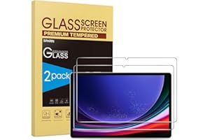 SPARIN Screen Protector for Samsung Galaxy Tab S9 Plus 2023 / S8 Plus 2022 / S7 FE 2021 / S7 Plus 12.4 inch, 2 Pack Tempered Glass, S Pen Compatible