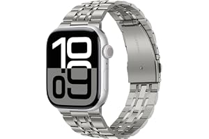 Tasikar Band kompatibelt med Apple Watch Band 42mm 41mm 40mm 38mm, män kvinnor rem massivt rostfritt stål metallarmband kompatibelt med Apple Watch Ultra SE Series 10 9 8 7 6 5 4 3