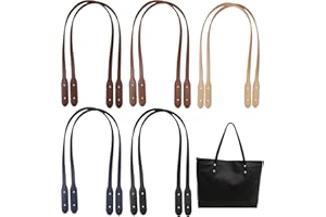 ADDLOTLOT 10 PCS PU Leather Bag Handles Leather Handle Wraps Mount Strap Bag Handle Leather Belt Band Replacement Rivets Purses Strap for DIY Shoulder Bags Crochet Bag Underarm Bag Wallet