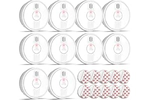 Putogesafe Rauchmelder, Feuermelder mit 10 Jahre Lebensdauer, Rauchwarnmelder Brandmelder mit austauschbarer 1-Jahr Batterie, Photoelektrischer Rauchmelder, 10 Stück, 206C