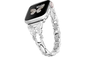 wipalor Schmetterling Band für Apple Watch Armbands Damen 42 mm 41 mm 40 mm 38 mm 46 mm 44 mm 45 mm 49 mm, Süße Bling-Diamanten Metall iWatch Armbands Serie 10 9 8 7 6 5 4 2 1 Se Ultra
