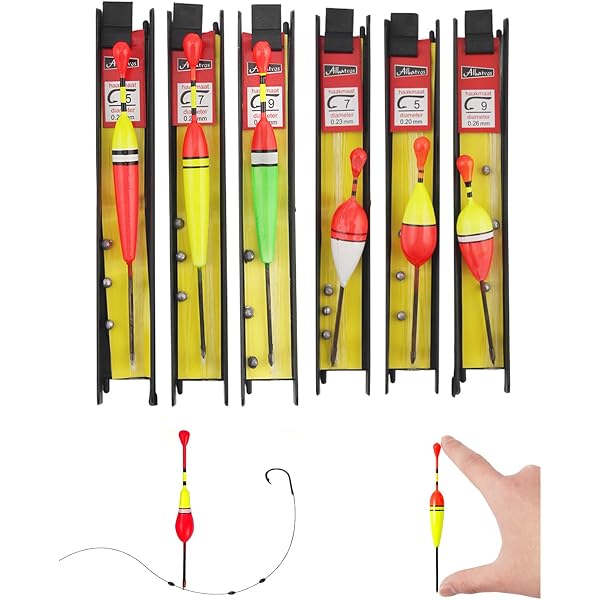 Lot De 6 Flotteurs De Pêche Avec Plomb, Ligne Et Hameçon - Tailles 5#, 7#, 9#, Pour Rivière, étang, Pêche Au Coup