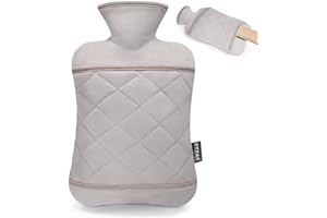 BYXAS Bottiglia d'acqua calda-PVC 1,8 L Borsa dell'acqua calda con copertura, alleviare i dolori Terapia calda Scaldamani riscaldato Pad