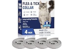 YFCACT Collare Antiparassitario per Gatti 4 Pezzi Grigio Collare Antipulci Gatto Impermeabile Regolabile, Collare Gatto Antiparassitario Protezione Efficace 8 Mesi, Collari Antiparassitari per Gatti
