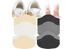 CHARMCHIC 12 Paar Leder Fersenpolster, Fersenschutz Fersenkissen, Selbstklebende Fersenpolster, Schuh Fersen Reparatur für Lederschuhe, Sportschuhe (Schwarz, Weiß, Grau, Hautfarben)