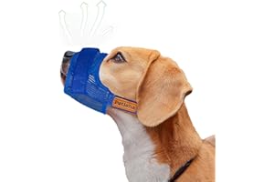 HAZXH Bozal para Perros,bozal de Nailon Suave, Transpirable, antiladridos, mordeduras y masticaciones, cómodo bozal de Malla Suave, Bozal para Perros Grandes, medianos y pequeños (Bule, M)