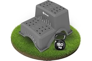 ‎BERGER BERGER Tritthocker belastbar bis 150 kg | Robuste Camping Trittstufe Einstiegshilfe für Wohnmobil Wohnwagen | Doppeltritt mit großer Rutschfester Trittfläche | Sicher & Stabil