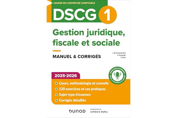 DSCG1 - Gestion juridique, fiscale et sociale - Manuel 2025-2026