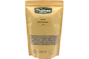 Organic Sunflower Seeds - Raw, Vegan, GMO-Free - No Additives or Preservatives - High in Vitamin E and Fiber, Source of Protein, Certified Organic - Thames Organic 1kg
