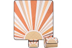 ‎JOPEE Jopee Picknickdecke 200x200cm, Wasserdicht Unterseite Stranddecke Sandfrei für 4-6 Personen, Tragbare und Faltbare Strandmatte mit Tragegriff, Campingdecke für Park, Garten, Strand, Wandern, Reisen