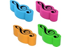 VIENNA WORLD Radiergummi in Violinschlüsselform bunt (4-Stück-Packung)