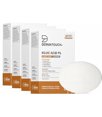 The Derma Co Kojic Acid + Glutathione Brightening Syndet Soap | Reduces Dark Spots, Hyperpigmentation & Uneven Skin Tone