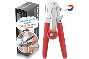 Professionell konservöppnare, rostfritt stål med komforthandtag, manuell drift, släta kanter, för seniorer och kök