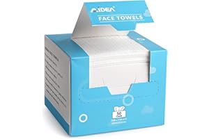 AIDEA Face Towels Disposable-50Ct (1 Box), Clean Facial Towels, Facial Cleansing Wipes for Sensitive Skin, Face Towelettes for Makeup Removing, Nursing, Travel, Dry Wipes