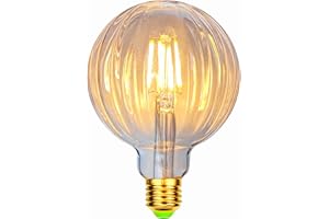 TIANFAN Żarówki LED Vintage 4 W 2700 K ciepła biel kryształowa żarówka LED 220/240 V śruba Edison gwint E27 specjalna żarówka dekoracyjna G95 Melon (przezroczysta)