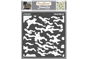 ‎CRAFTREAT CrafTreat Camouflage Stencils for Furniture Painting - Camouflage Stencil Size: 12 x 12 Inches - Textured Stencils for Crafts Reusable - Texture Pattern Stencil for Camouflage - Camo Stencil