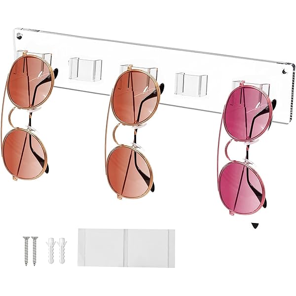 Porta Occhiali Da Parete Con 8 Supporti | Adesivi Inclusi | Ideale Per Casa, Ufficio O Negozio