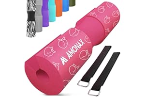 Amonax Podkładka do przysiadów ze sztangą, bardzo gruba piankowa wyściółka do podparcia szyi i ramion, sprzęt do treningu siłowego, osłona na siłownię, do treningu biodrowego, podnoszenia ciężarów,