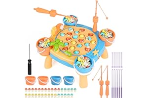 Vicloon Magnetyczne zabawki wędkarskie dla dzieci, 31 sztuk drewniane magnetyczne zabawki wędkarskie drewniane zabawki do wędkowania, gry Montessori, interaktywne zabawki edukacyjne dla dzieci prezent