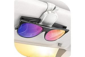 JOYROOM 2025 Upgrade Porta Occhiali Auto, Magnetico Porta Clip Occhiali da Sole, Universale in Pelle Clip Sole per Occhiali Compatibile con Tutti Gli Occhiali (Bianco)