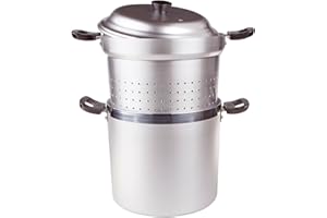 BALDASSARE AGNELLI Pentole Agnelli FAMR9022 Spaghettiera con Colapasta Internato e Coperchio, in Alluminio BLTF, Manici in Bachelite, 22 cm, 8 Litri, Argento