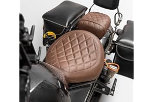 TAZGANTAX Rear Passenger Cushion Seat Rear Pillion Pad+Front Driver Cushion Seat compatible with Ho-nda Rebel CM1100/CMX 1100 Rebel 1100 CMX1100 Accessories 2021-2024 (Front Rider Seat-Brown)