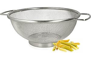 Metaltex - Escurridor de Acero Inoxidable con Asas. Diámetro 20 ctm