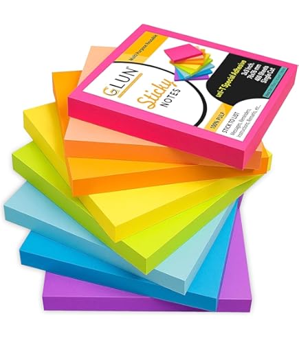 小物 neons Neon Sticky Notes, 25 x 75 mm, 150 Sheets, Assorted Pink, Yellow