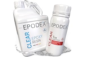 EPODEX® 2K Résine Epoxy| Coulée 0-1cm | Art, artisanat et autres | Résine de coulée| Résine liquide | Résine époxydique | Cristalline ou en l'une de nos 40 couleurs|Kit avec prix dégressif