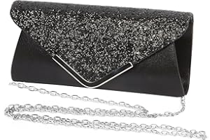 Fililogor Glittered Women's Clutch Bag, Elegante Damen Abend Handtasche Umhängetasche mit abnehmbarer Kette Clutch Party Bag Für Tänze und Partys